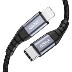 Choetech 1.2M Type-C To Lightening Mfi Nylon Braid Cable Black